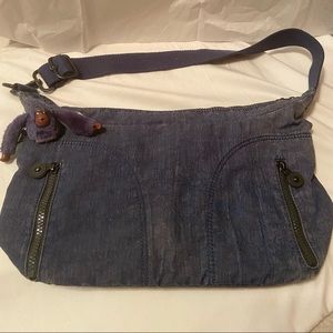 Kipling denim blue shoulder bag